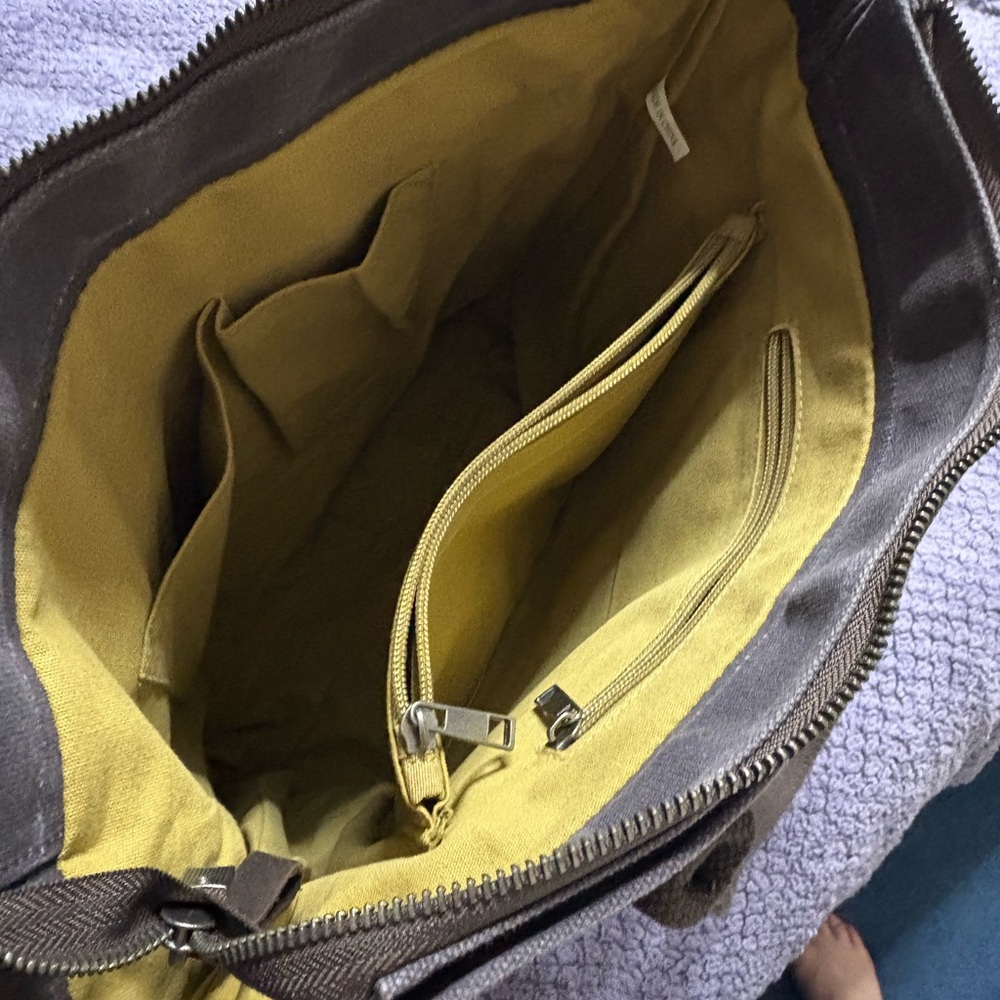 Gray and Kahki Canvas Tote Bag - Picture 3 of 3